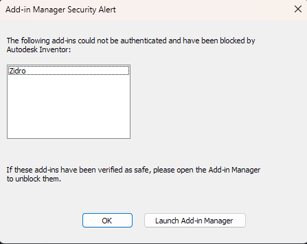 Inventor Security Alert